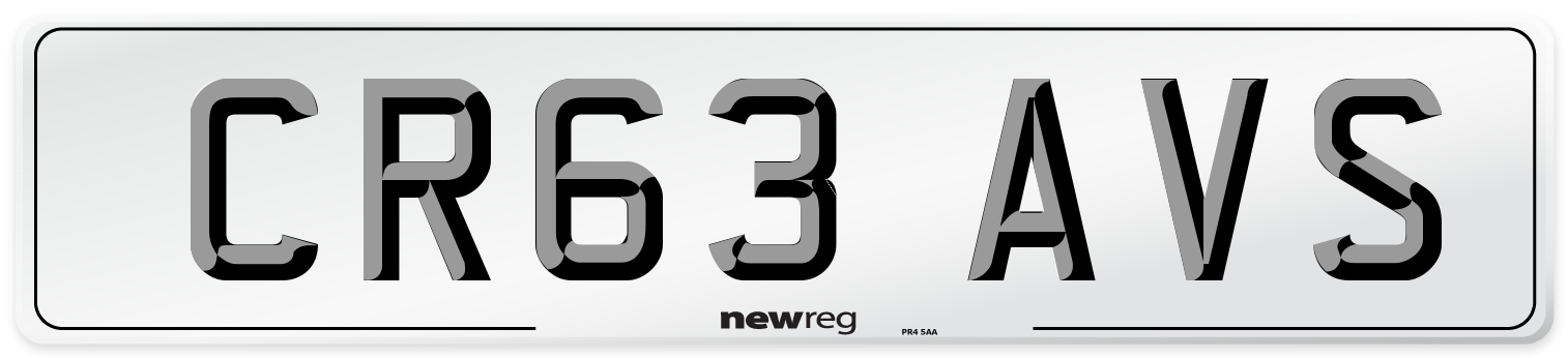 CR63 AVS Number Plate from New Reg